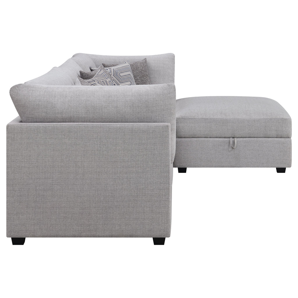 Cambria 4-piece Upholstered Modular Sectional Sofa Grey
