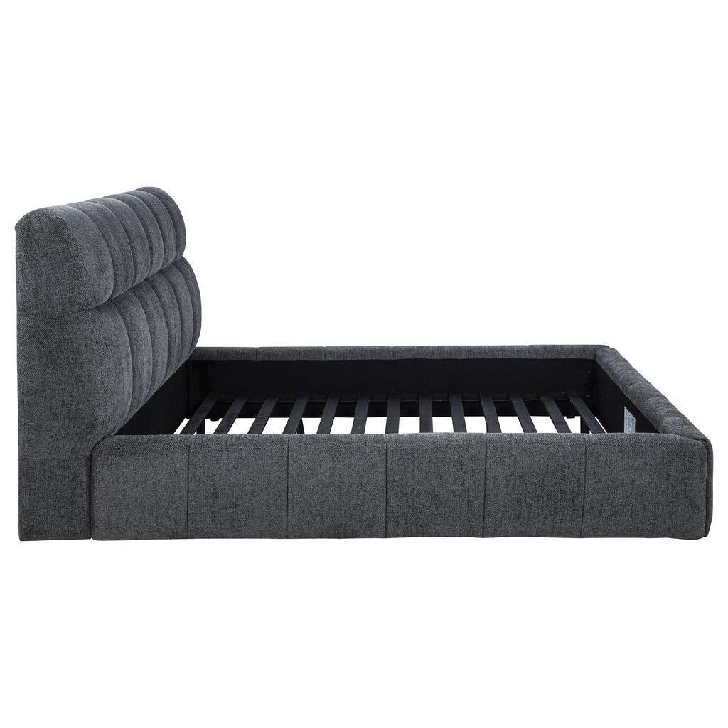 Nollet 48-inch Upholstered California King Platform Bed Grey