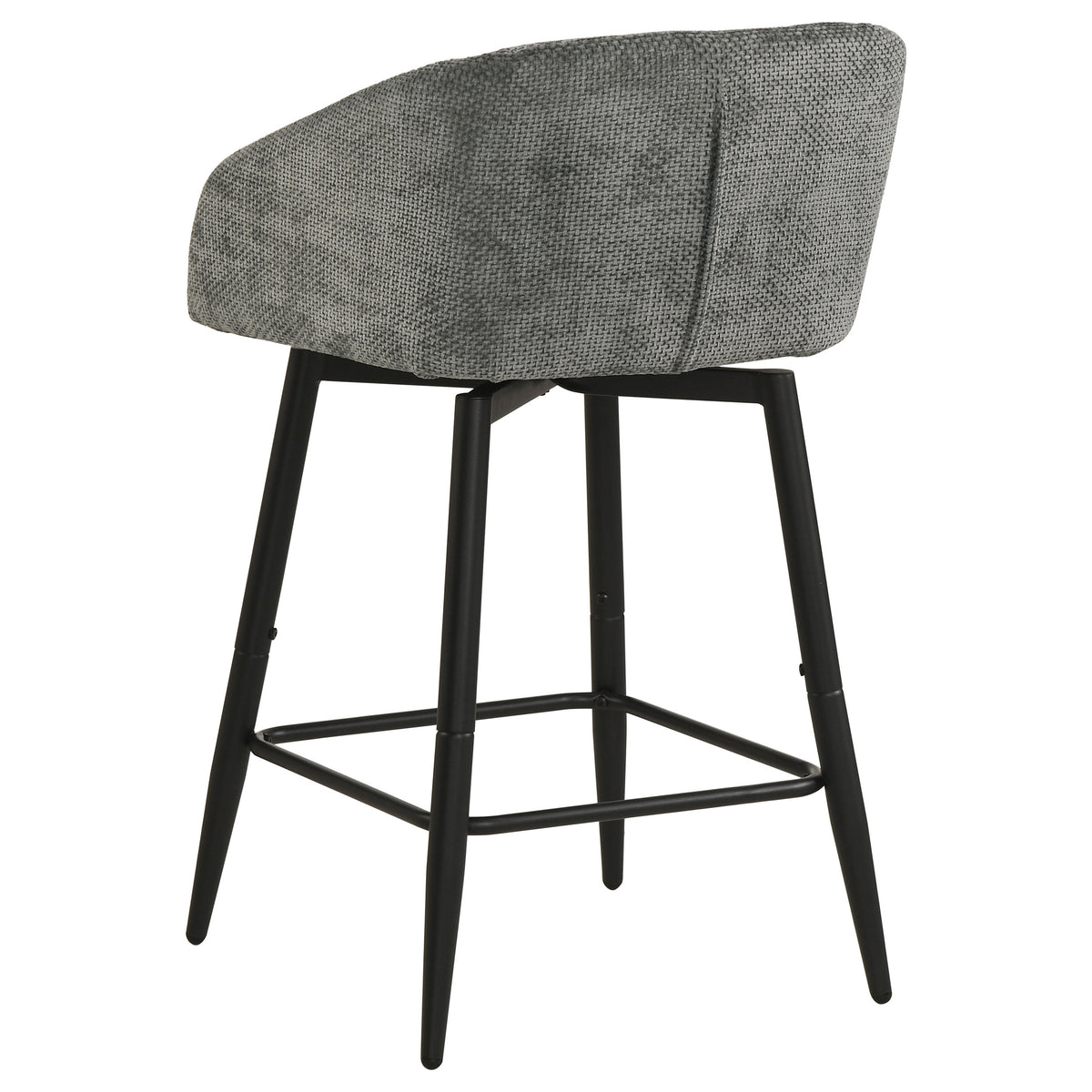 Rainer Fabric Upholstered Swivel Counter Height Chair Charcoal (Set of 2)