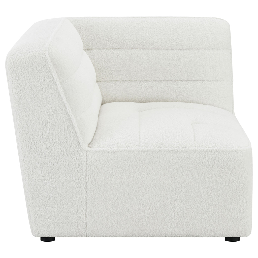 Sunny Upholstered Corner Chair Ivory Sherpa
