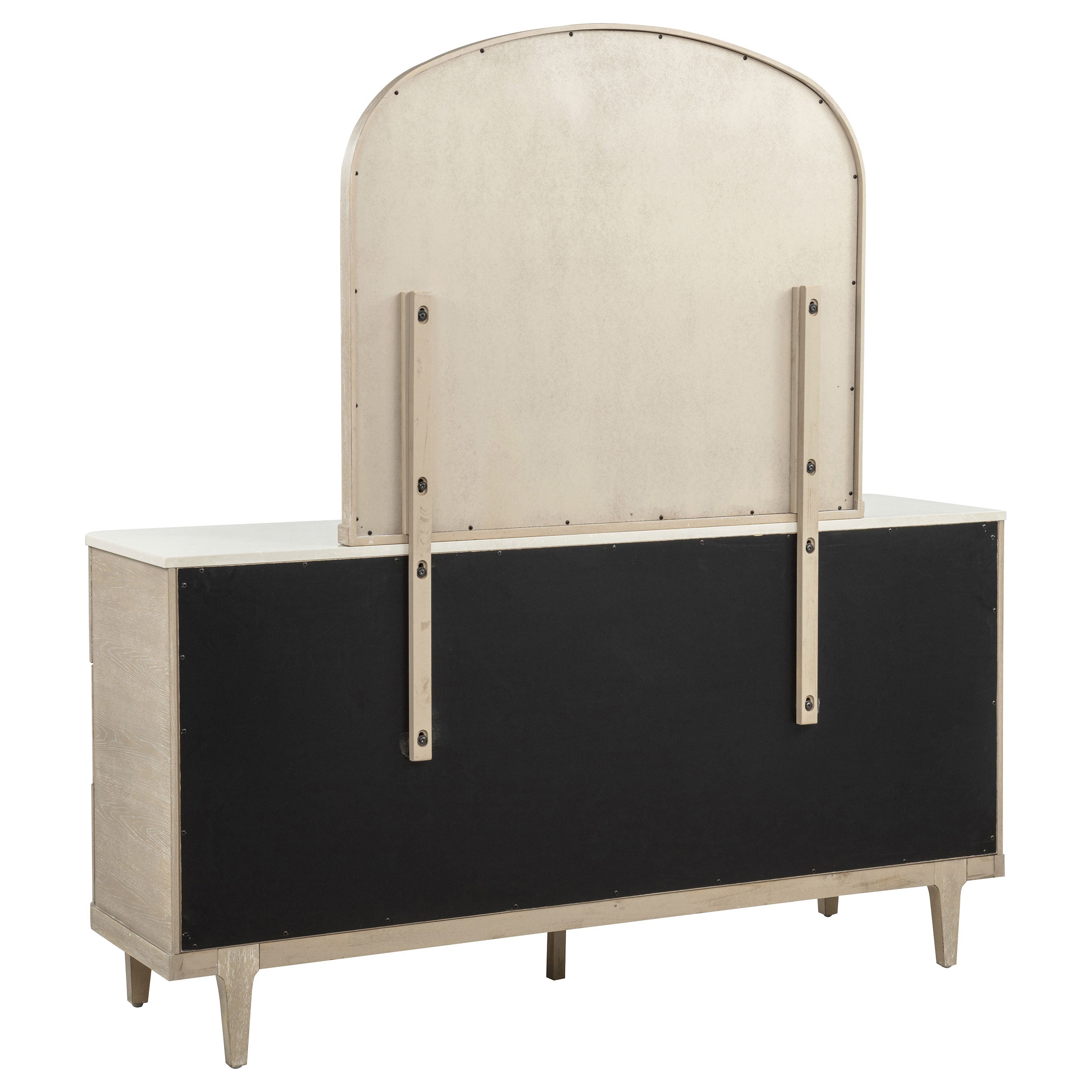 Lucaire 6-drawer Dresser Cabinet with Mirror Sandstone