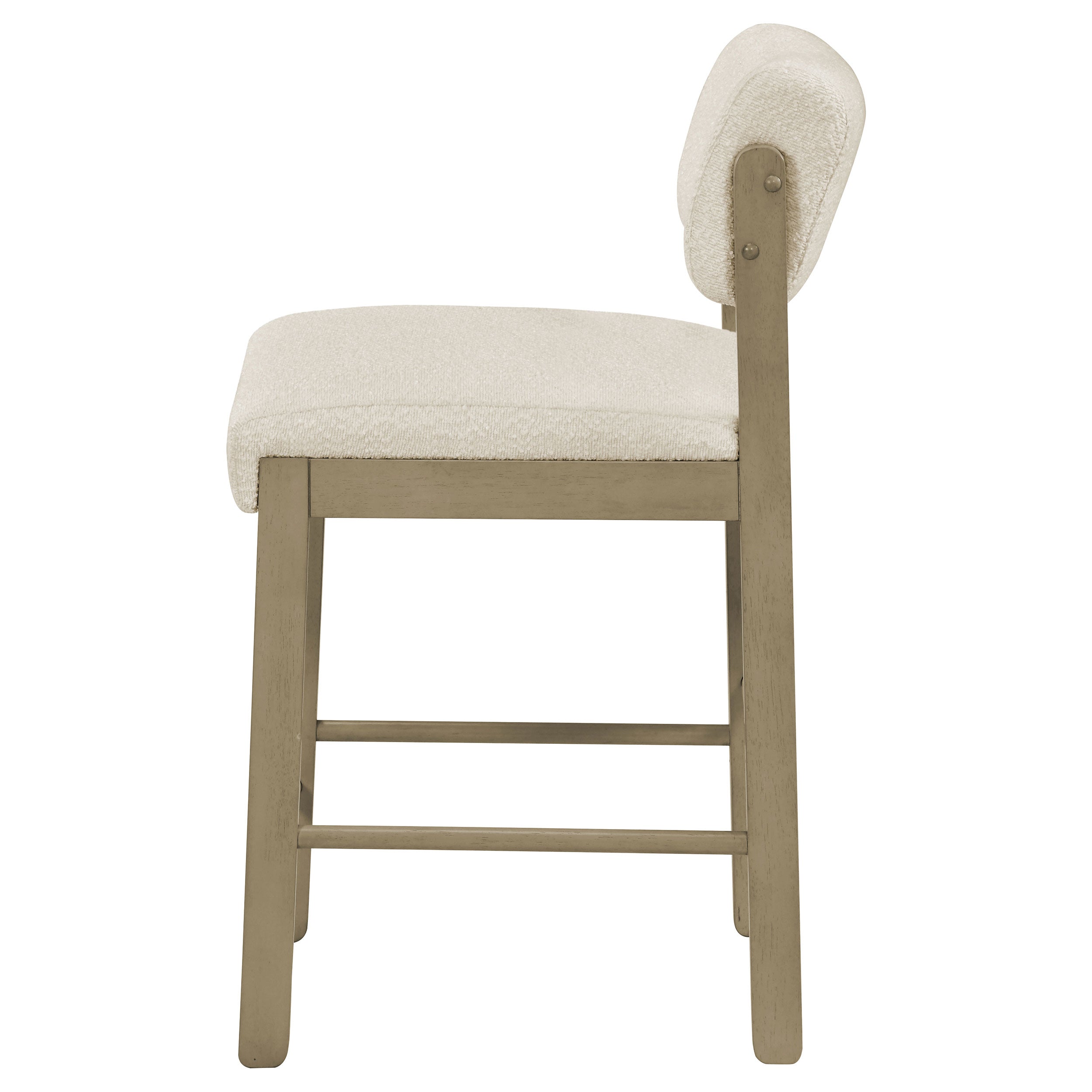 Kehoe Upholstered Counter Height Chair Cream and Natural Oak (Set of 2)