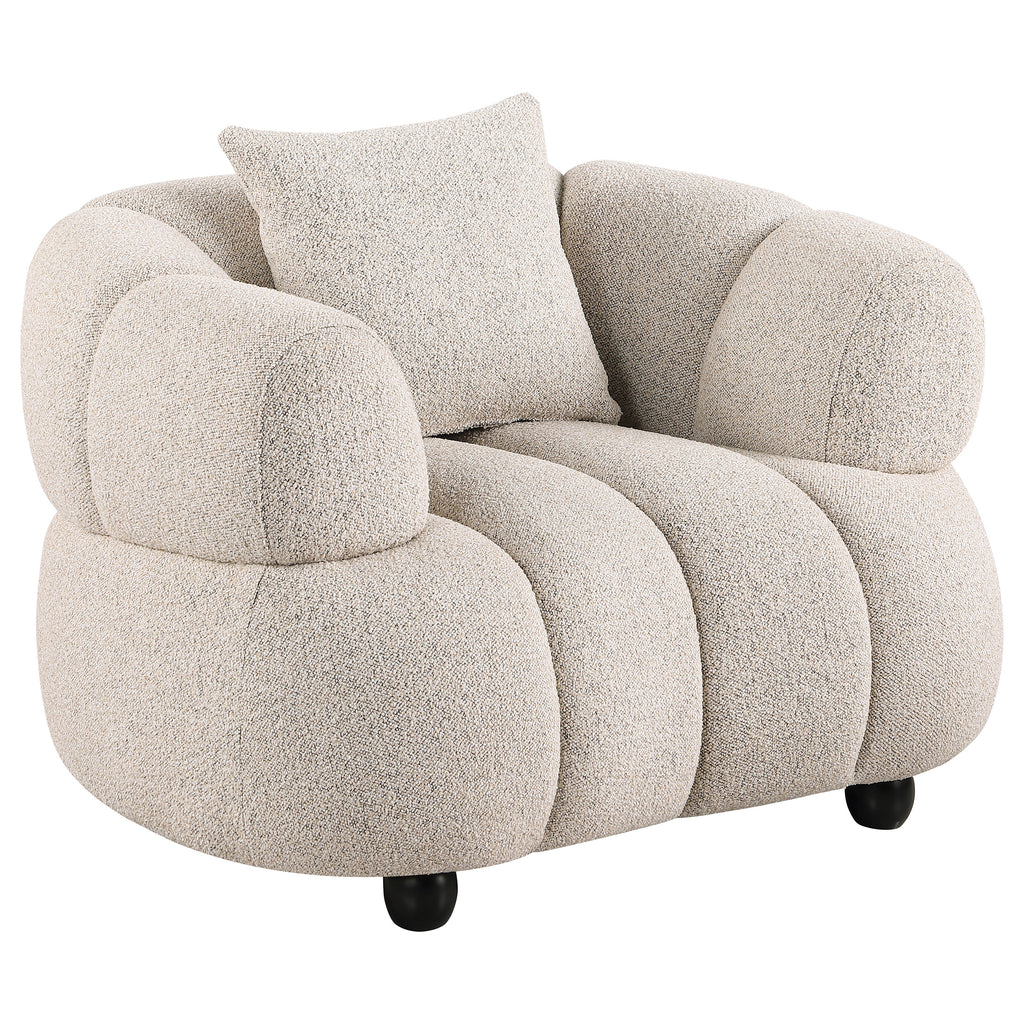 Whitney Contemporary Channel Tufted Woven Fabric Upholstered Sofa Set