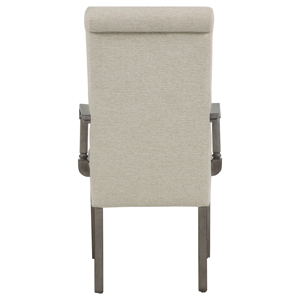 Cresswell Upholstered Dining Arm Chair Tan (Set of 2)