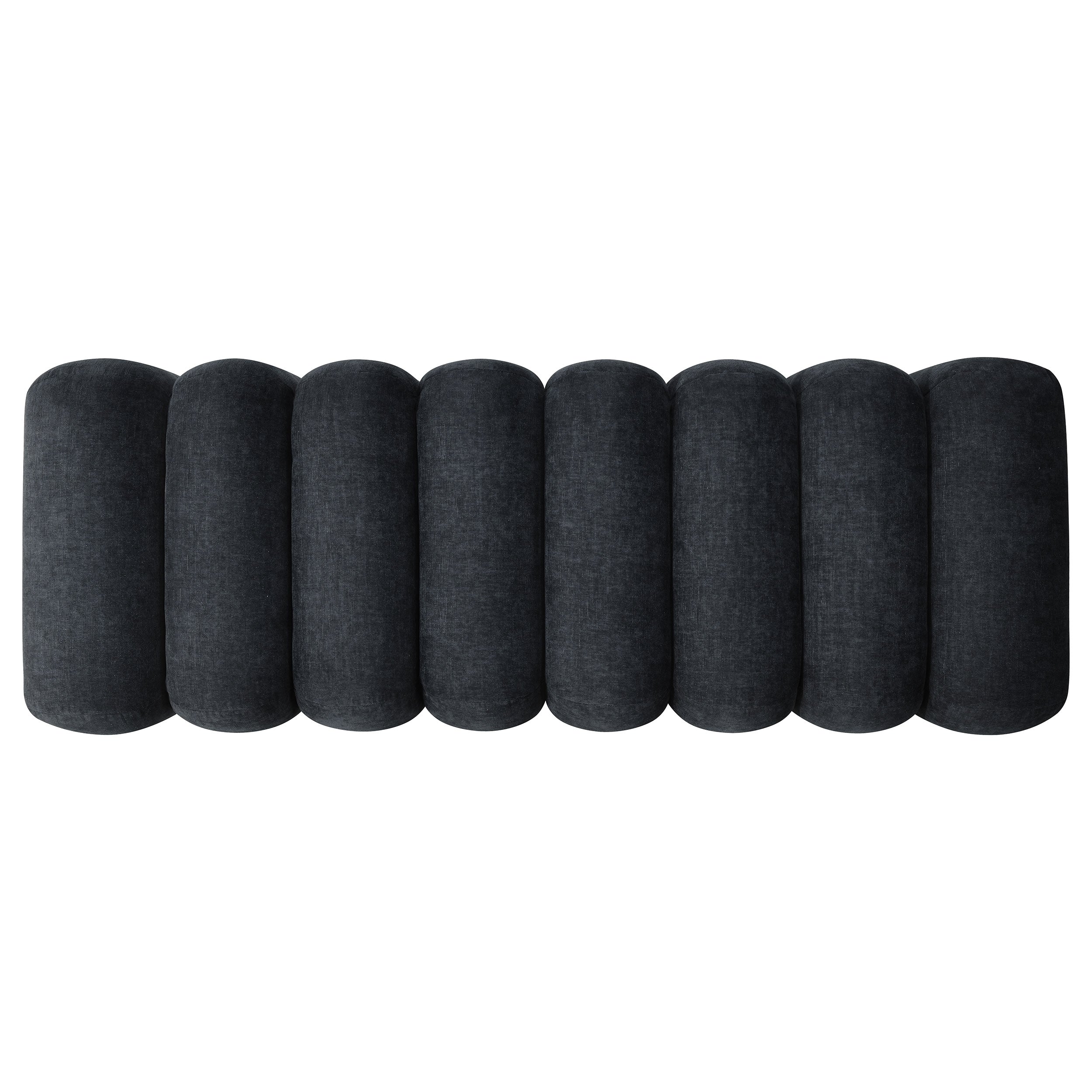 Summer Chenille Upholstered Channel Accent Bench Black