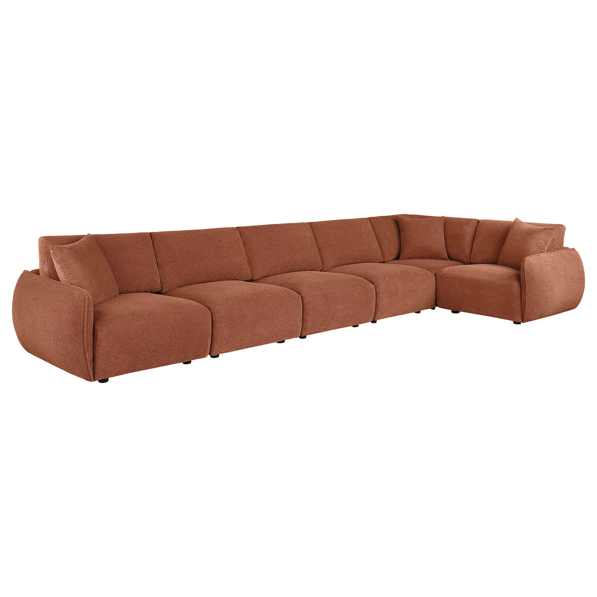Elysia 6-piece Fabric Upholstered Modular Sectional Sofa Coral