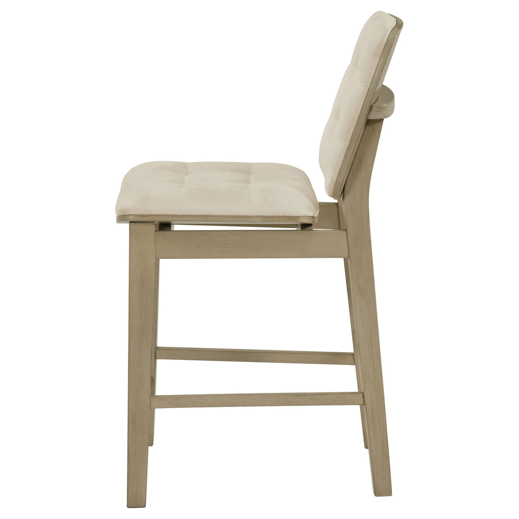Redbridge Upholstered Counter Chair Cream and Natural Oak (Set of 2)