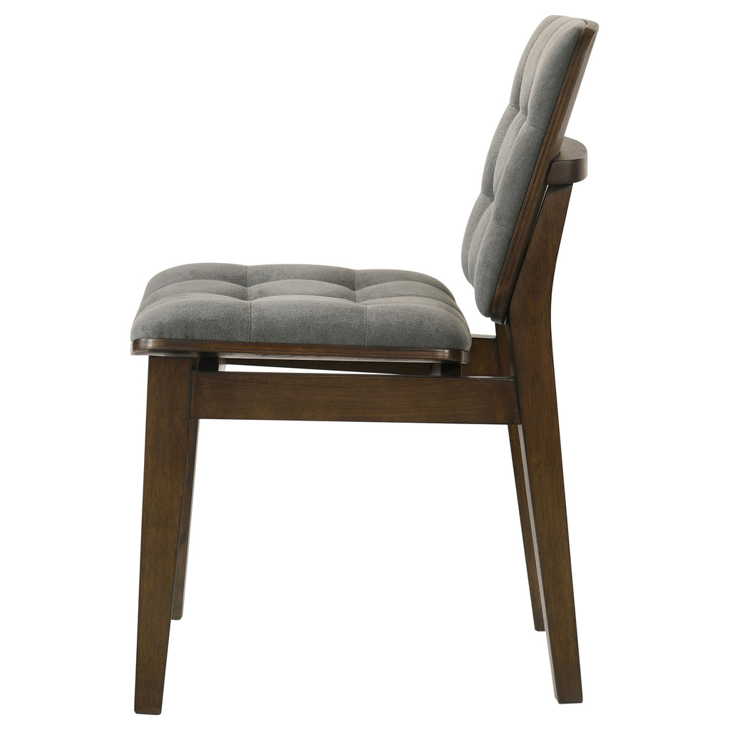 Redbridge Upholstered Side Chair Grey and Walnut (Set of 2)