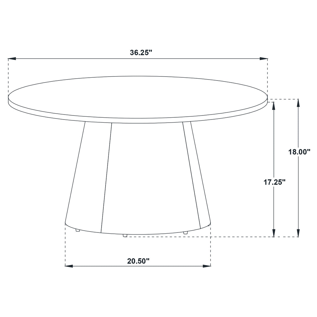 Franklin 36-inch Round Pedestal Coffee Table Dark Brown