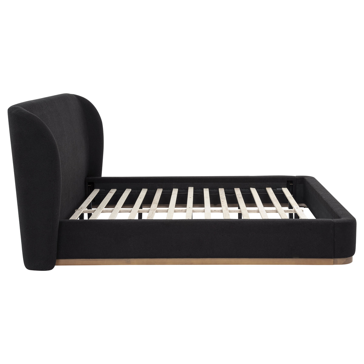 Blaire Upholstered California King Wingback Platform Bed Black