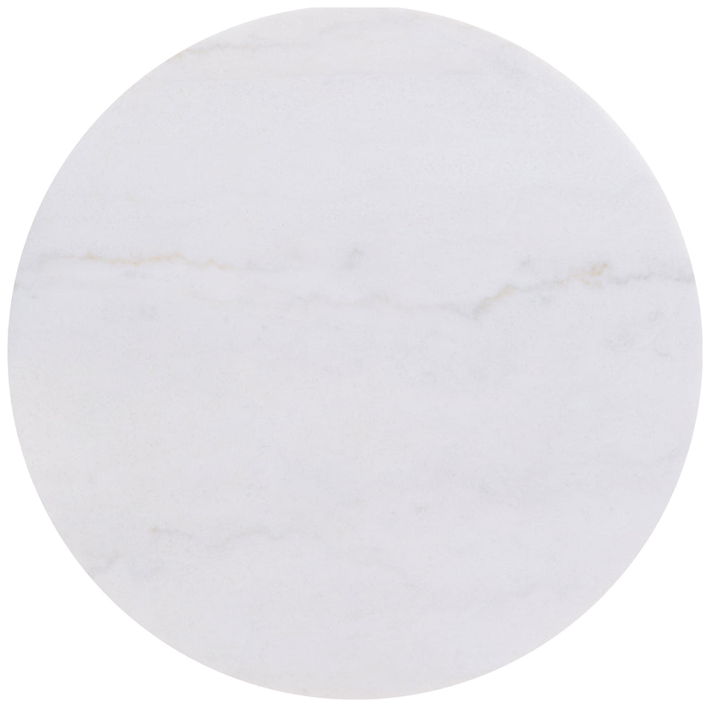 Jason 2-piece Round White Marble Coffee Table Set Honey Brown
