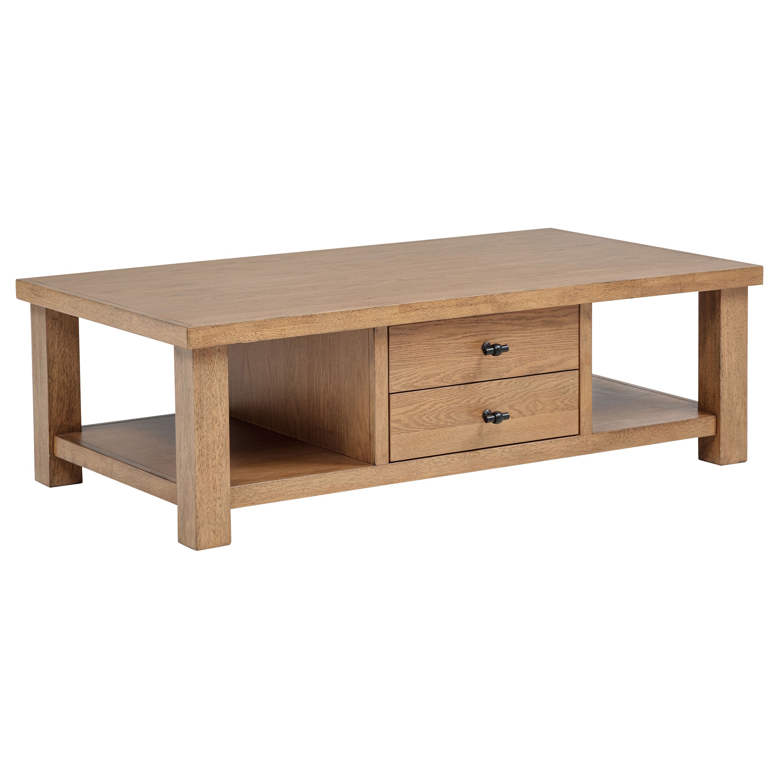 Beasley 3-Piece Wood Coffee Table Set Golden Oak