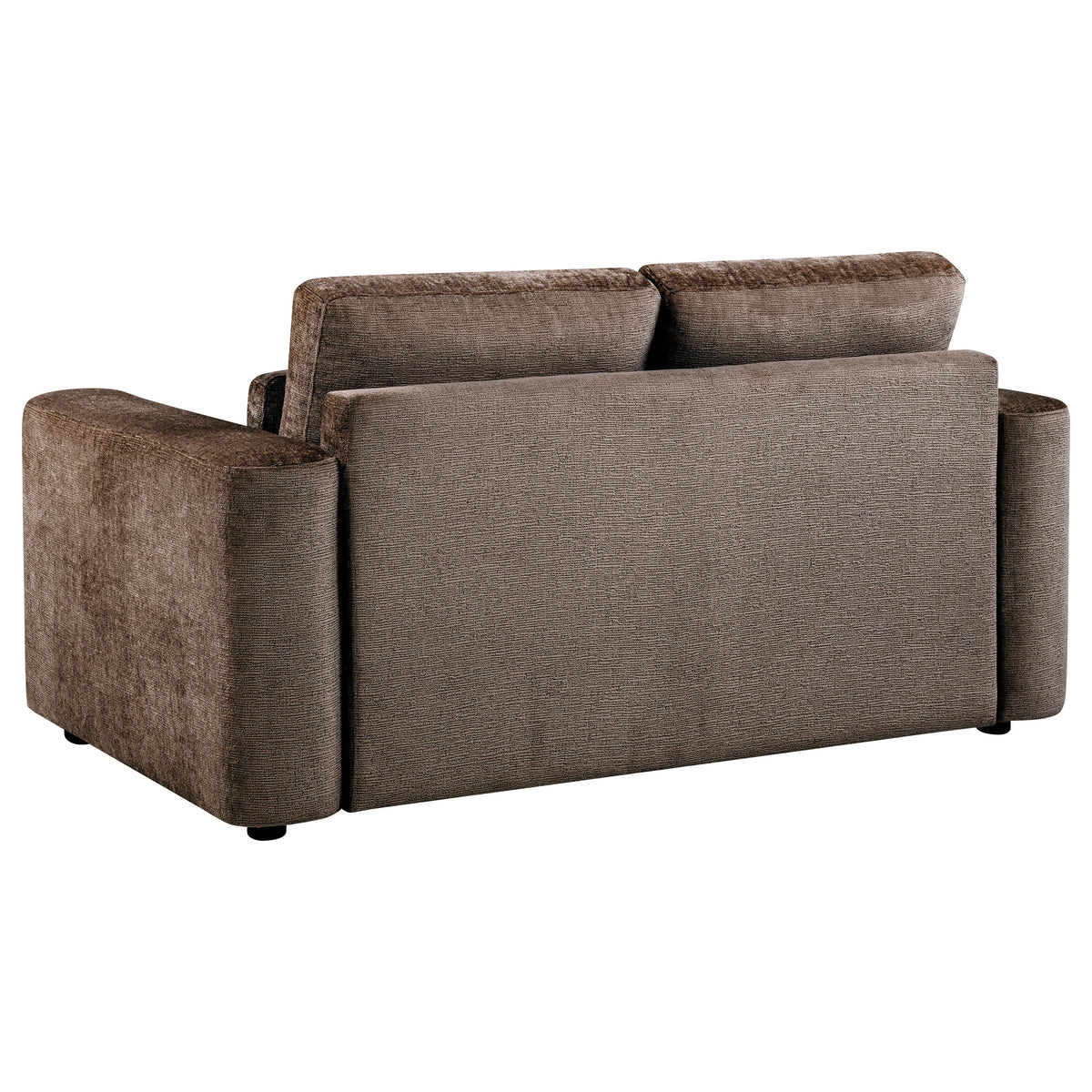 Amador 2-piece Chenille Upholstered Track Arm Sofa Set Chocolate