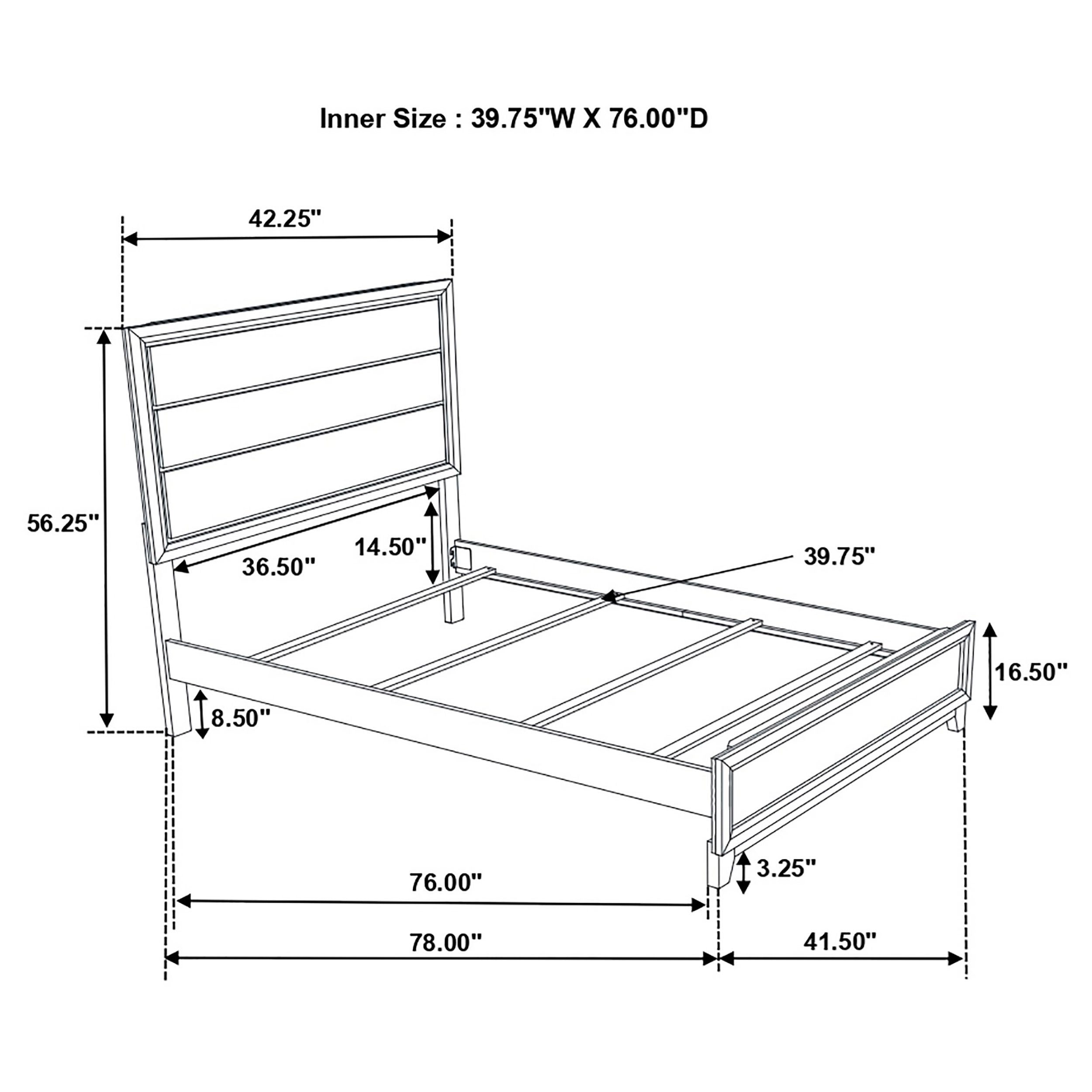 Watson Wood Twin Panel Bed Grey Oak