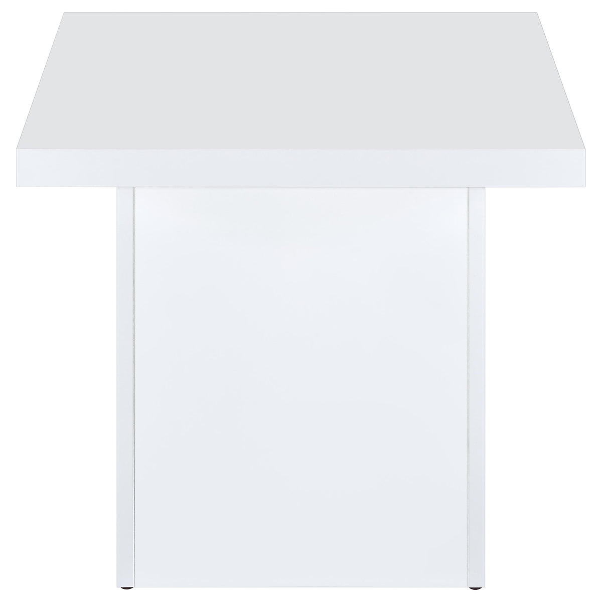 Devar Square Engineered Wood Side End Table White High Gloss