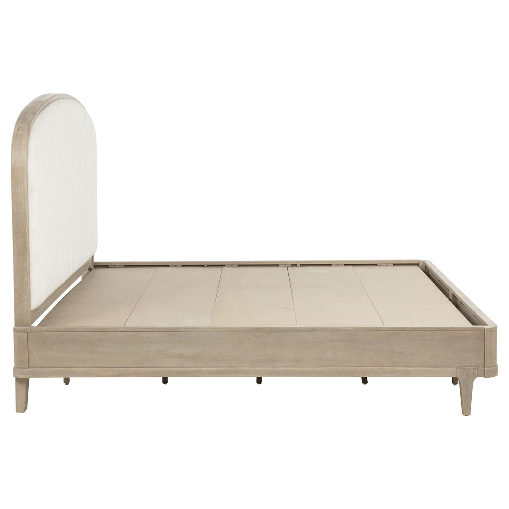 Lucaire California King Upholstered Panel Bed Sandstone