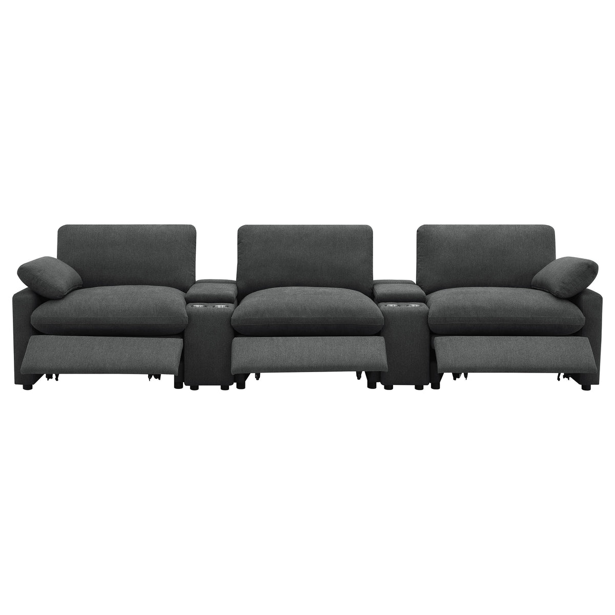 Collins 5-Piece Power Reclining Home Theater Seating Dark Grey
