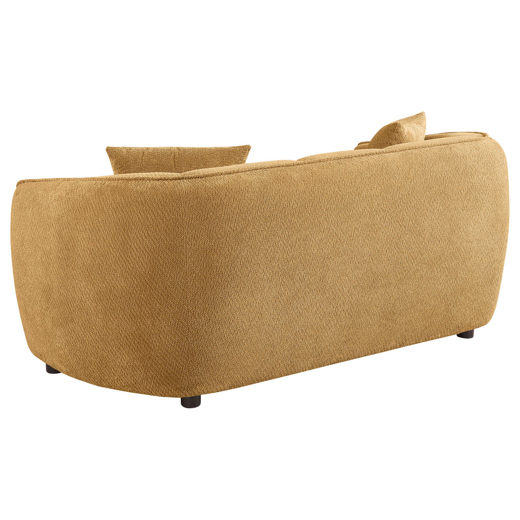 Aleisha Fabric Upholstered Loveseat Mustard Yellow
