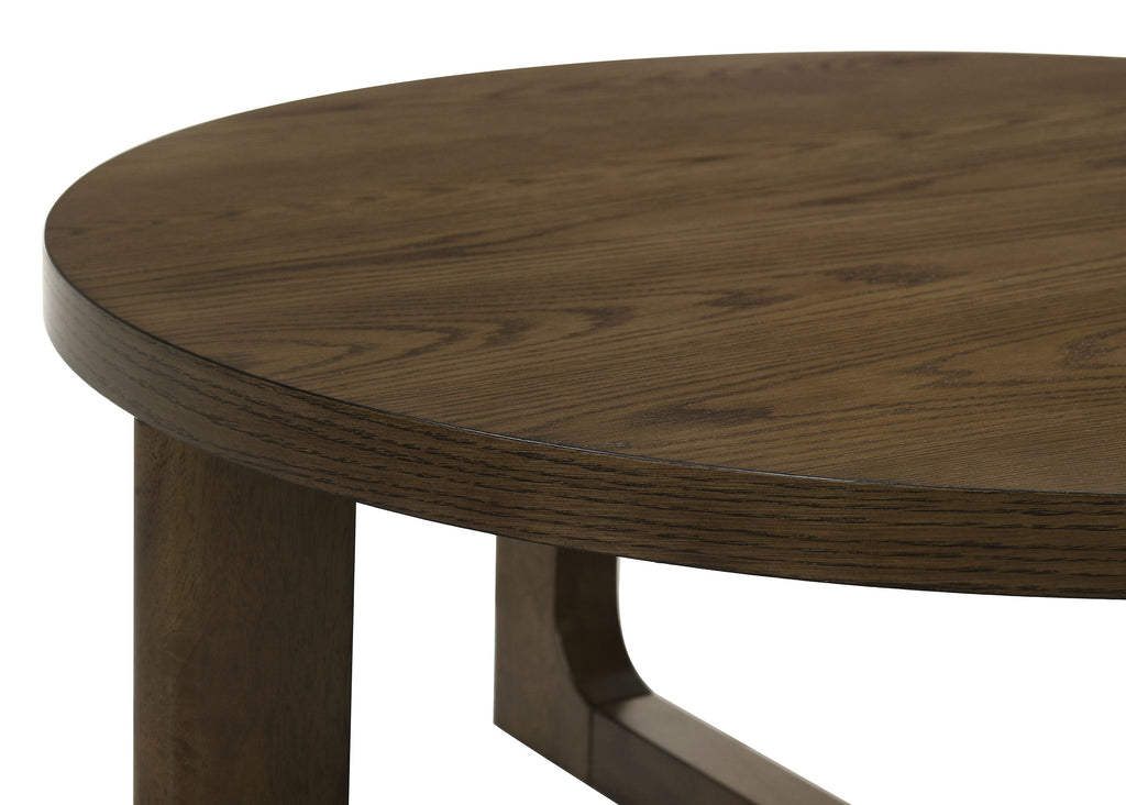 Kessler Round Sculptural Wood End Table Brown