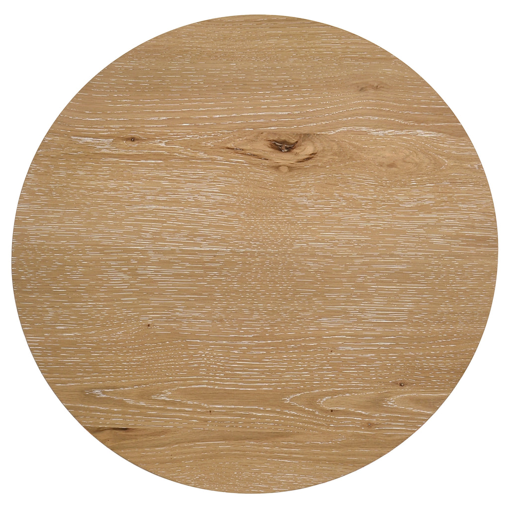Kessler 3-piece Round Sculptural Wood Coffee Table Set Light Oak