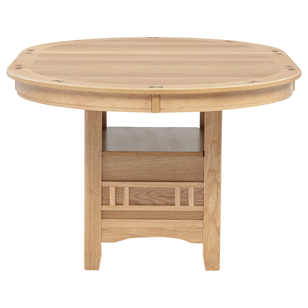 Lavon 5-piece Oval Extension Leaf Dining Set Light Oak