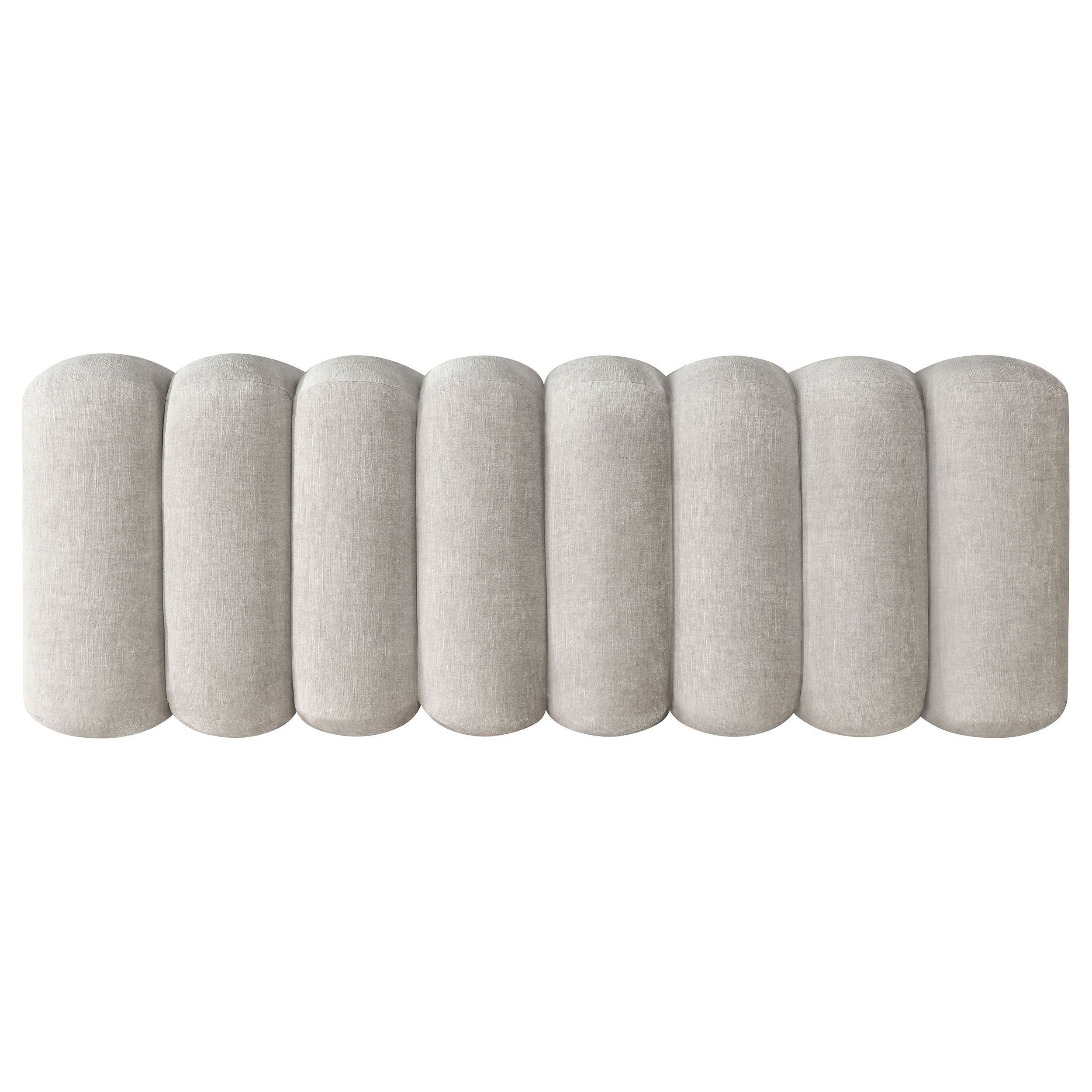 Summer Chenille Upholstered Channel Accent Bench Beige