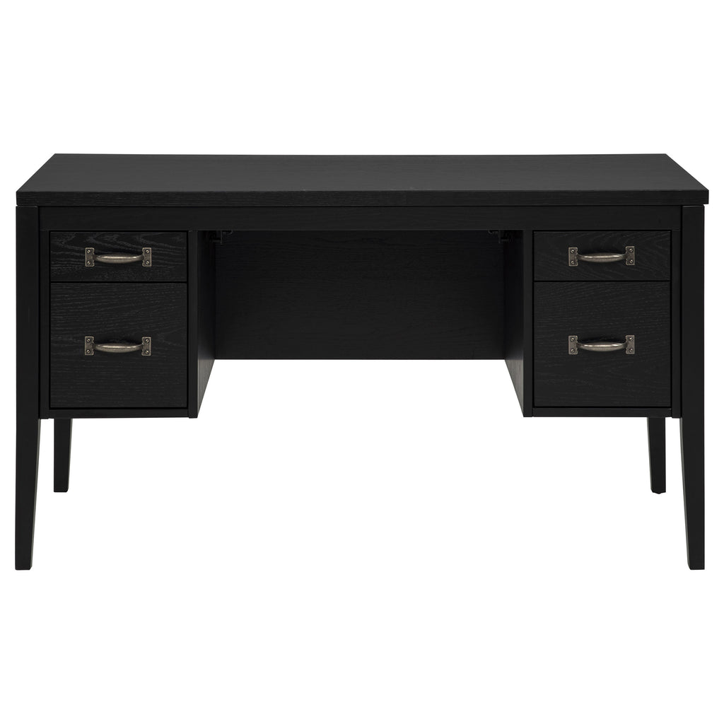 Graham 54-inch 4-drawer Double Pedestal Lift Top Computer Desk Black