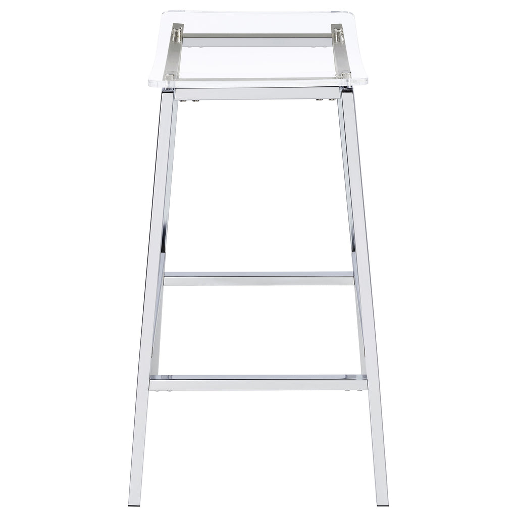 Jovani Acrylic Backless Bar Stool Chrome (Set of 2)