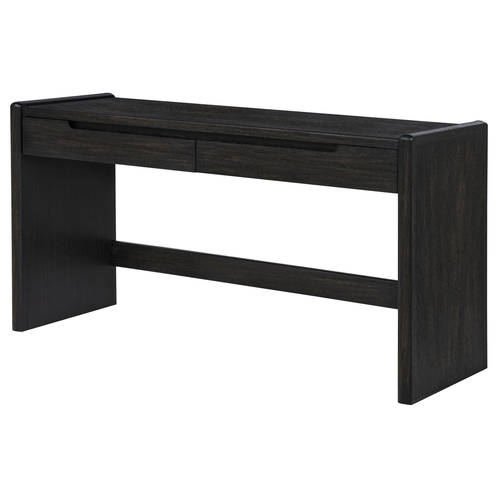 Leandro 2-drawer Home Office Writing Desk Burnished Black