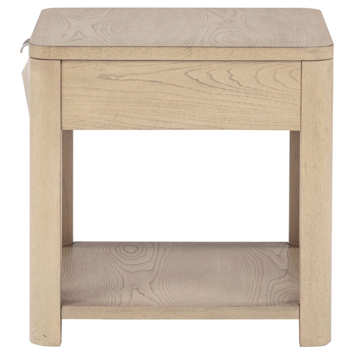 Marcelo Wood End Table with Drawer and Shelf Light Elm