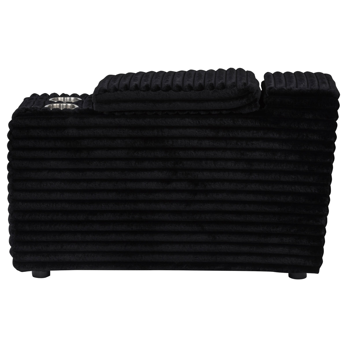 Collins Upholstered Modular Storage Console Black