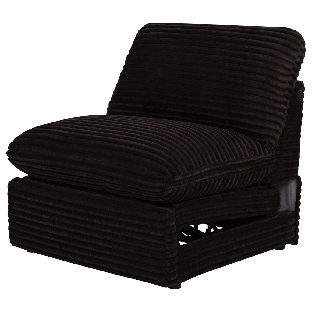 Collins Modular Power Armless Recliner Chocolate Brown