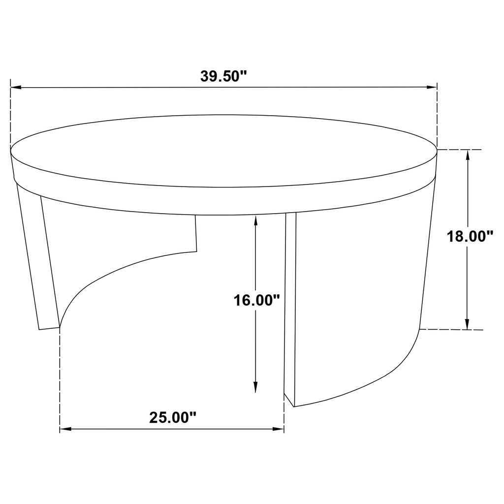 Sweeney 39-inch Round Wood Occasional Cocktail Coffee Table Dark Walnut