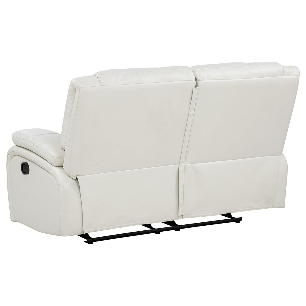 Camila Upholstered Motion Reclining Loveseat White
