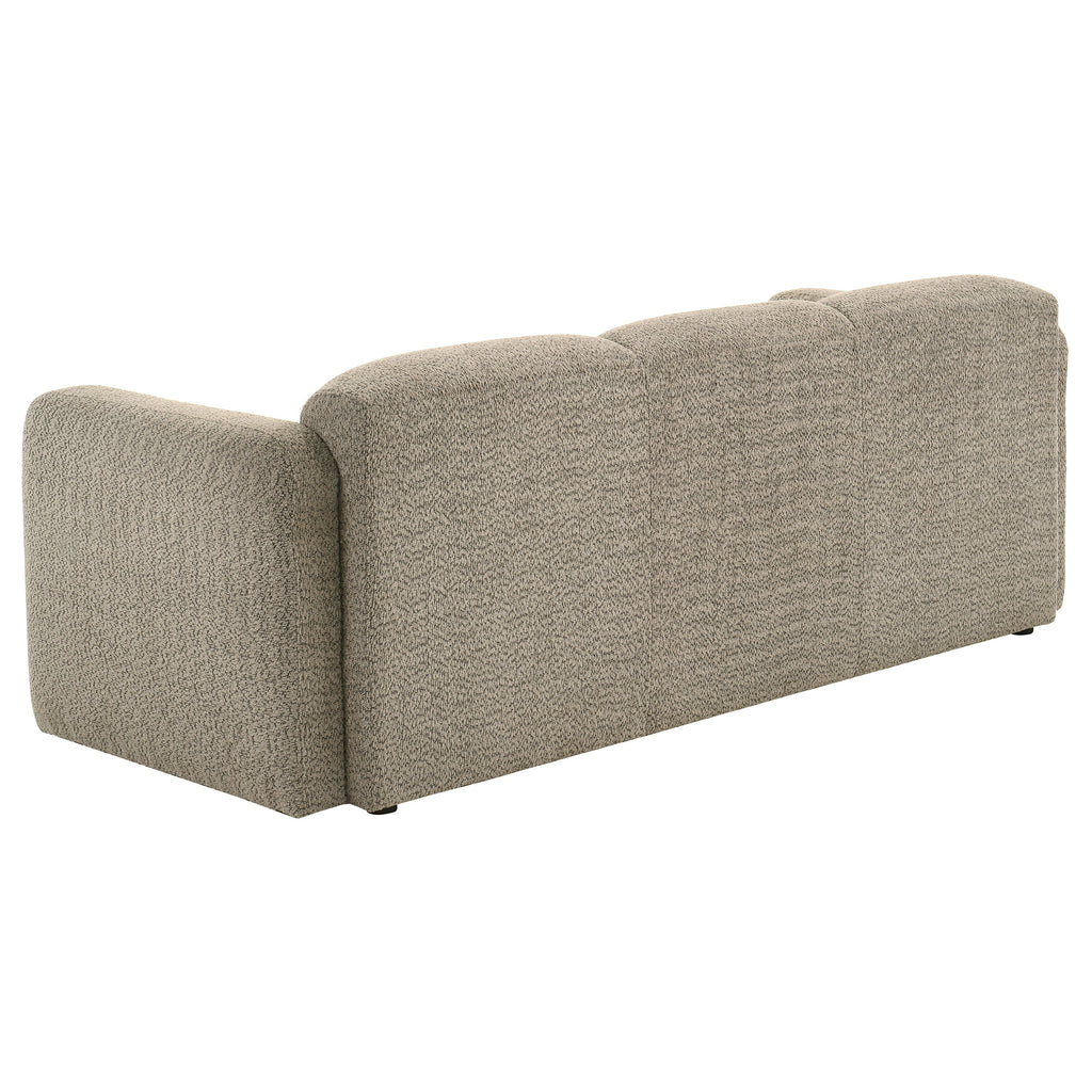 Dorset Fabric Upholstered Round Track Arm Sofa Brown