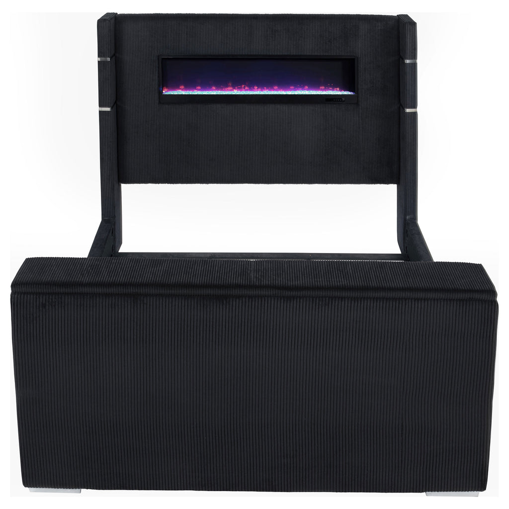 Tisdall California King Flame Visualizer TV Bed Black