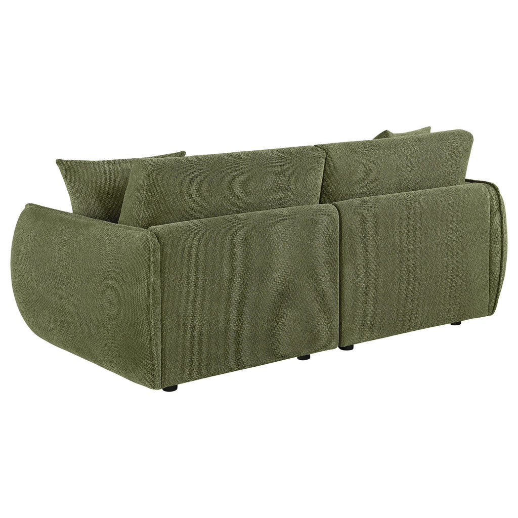 Elysia Fabric Upholstered Modular Lounge Loveseat Green