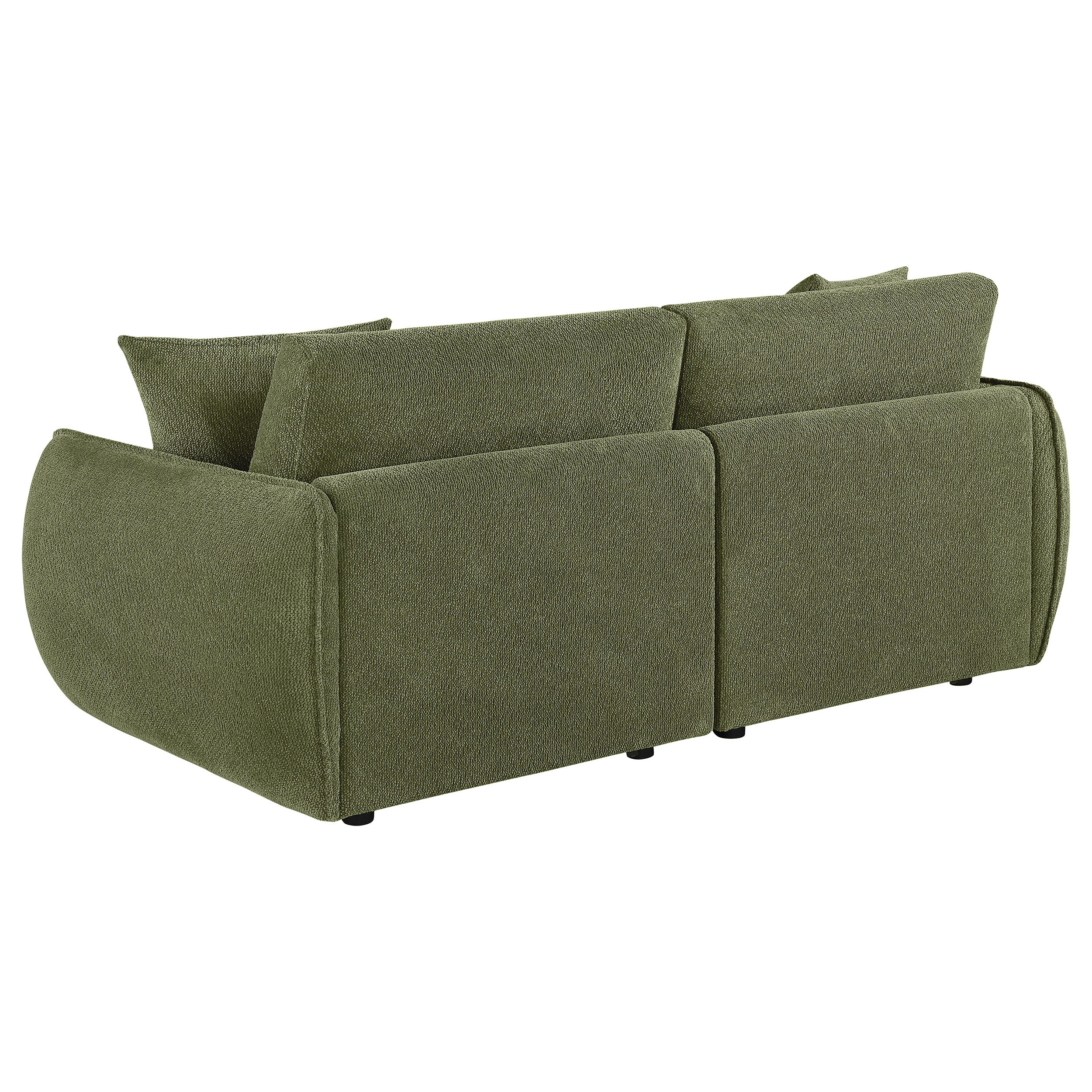 Elysia Fabric Upholstered Modular Lounge Loveseat Green