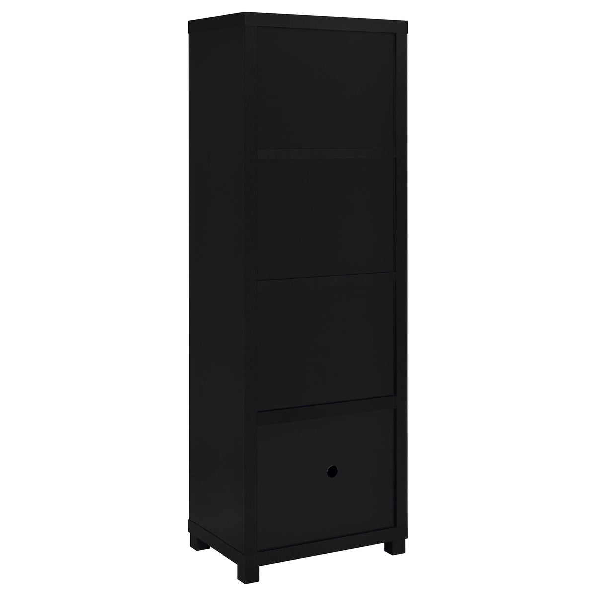Sachin 3-shelf Engineered Wood Media Tower Black