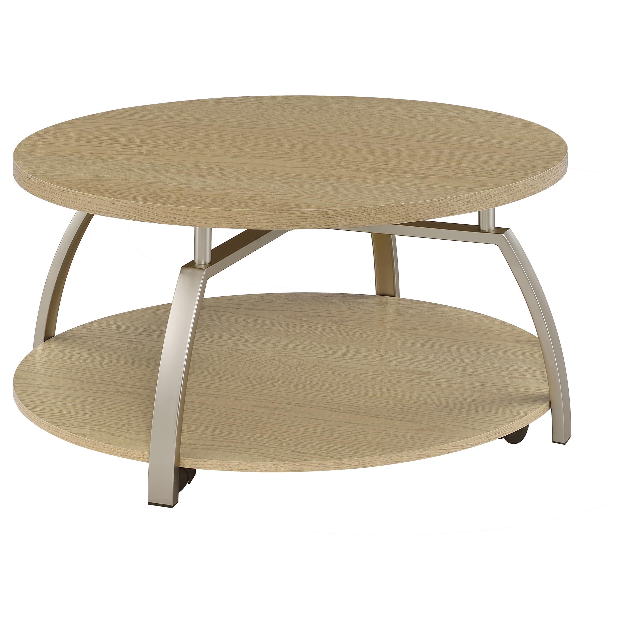 Dacre 2-piece Round Coffee and End Table Set Greige