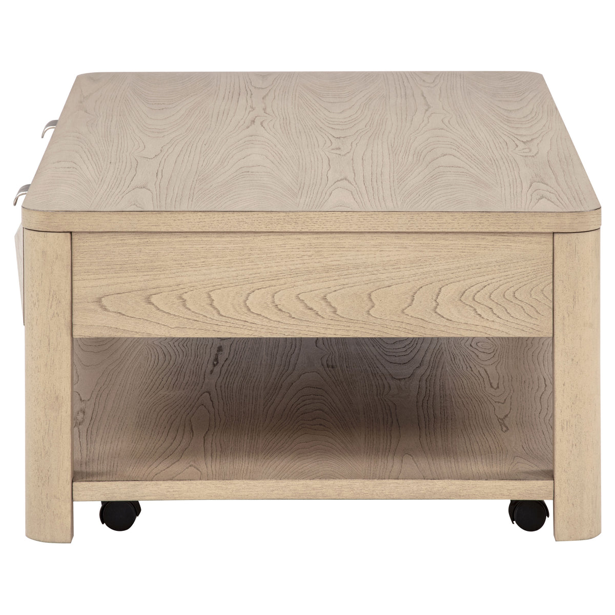 Marcelo Wood Coffee Table with 2 Drawers and Shelf Light Elm