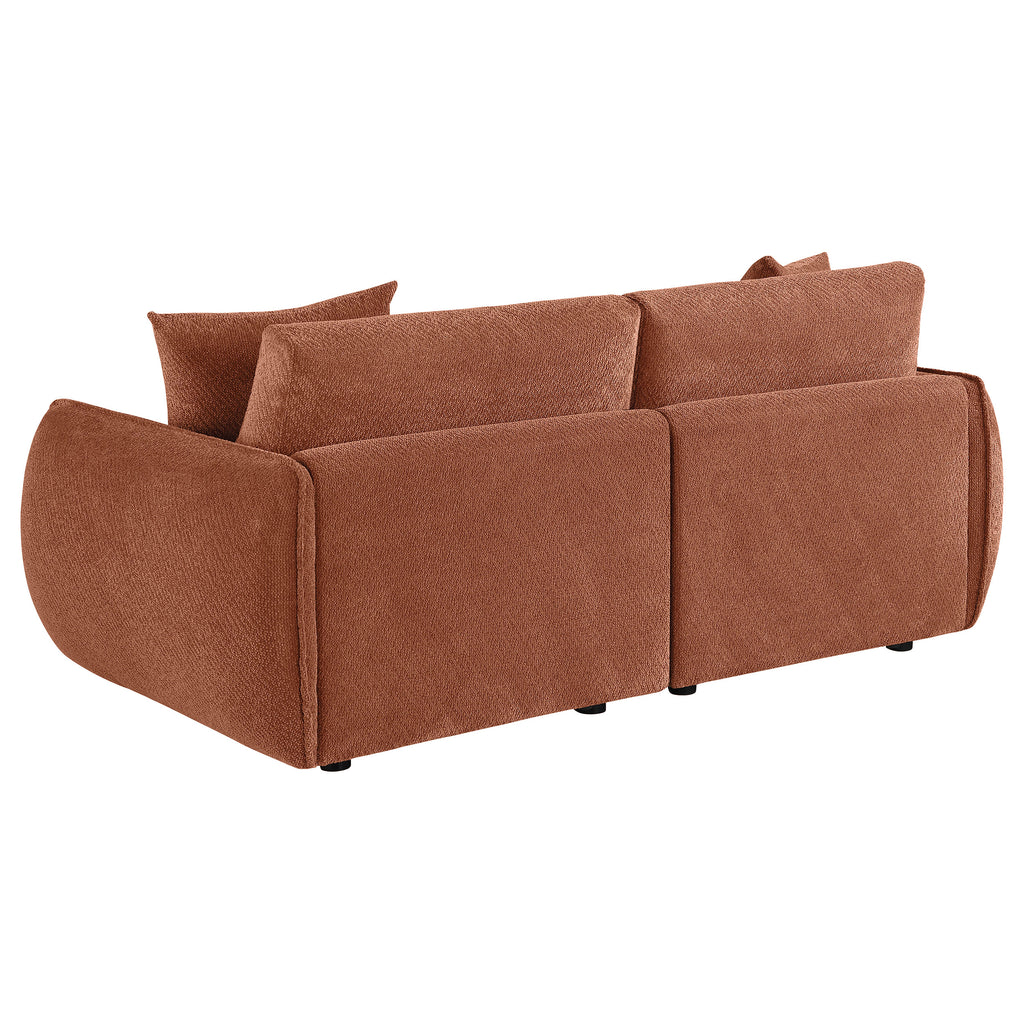 Elysia Fabric Upholstered Modular Lounge Loveseat Coral