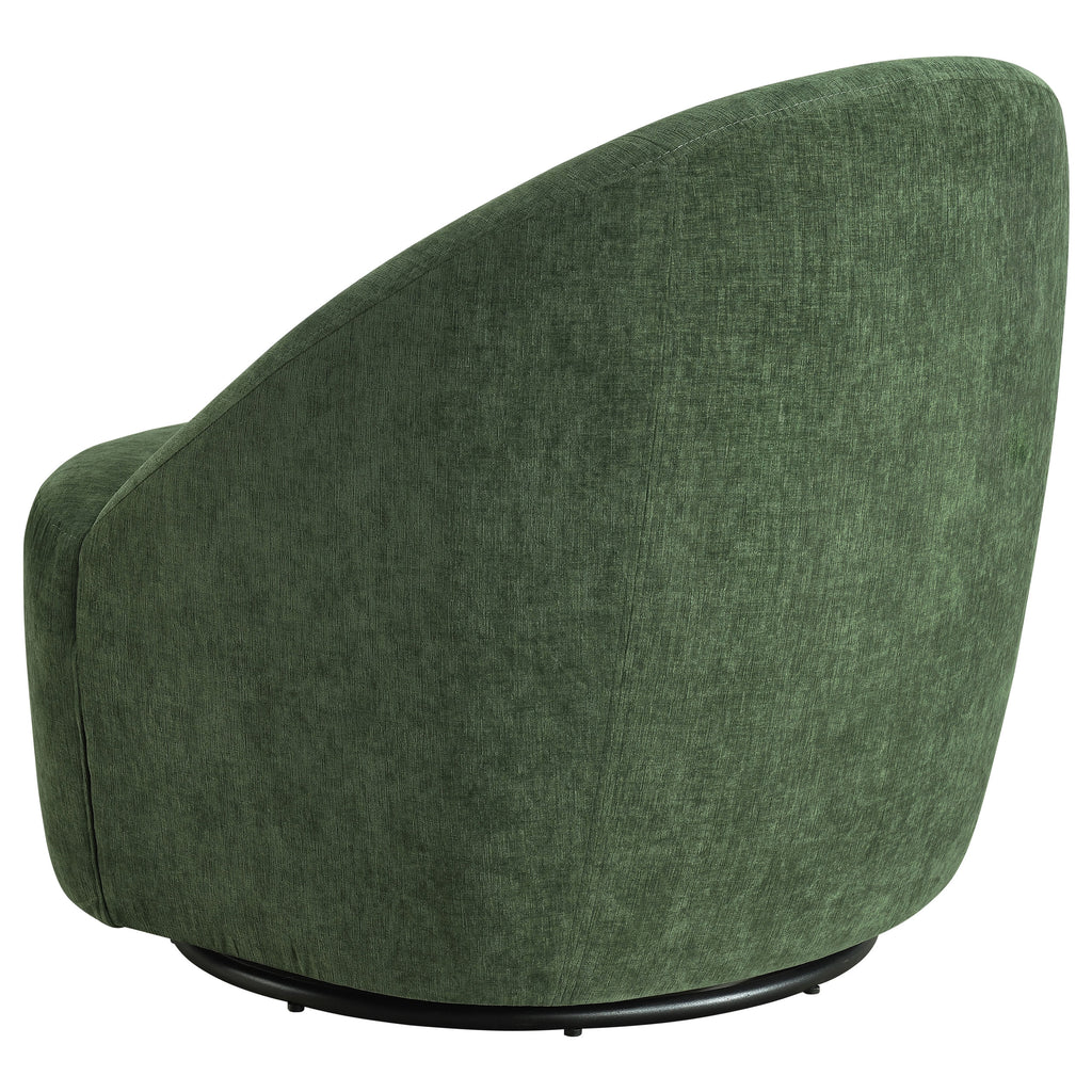 Leon Chenille Upholstered Swivel Accent Chair Green