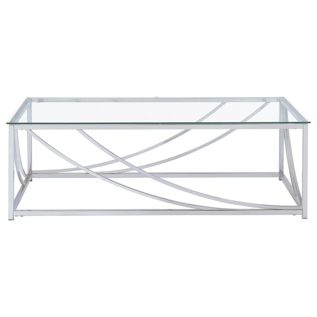 Lille 2-piece Glass Top Coffee And End Table Set Chrome