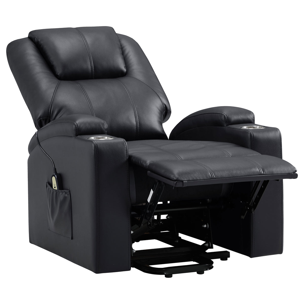 Armstrong Upholstered Power Lift Massage Recliner Espresso
