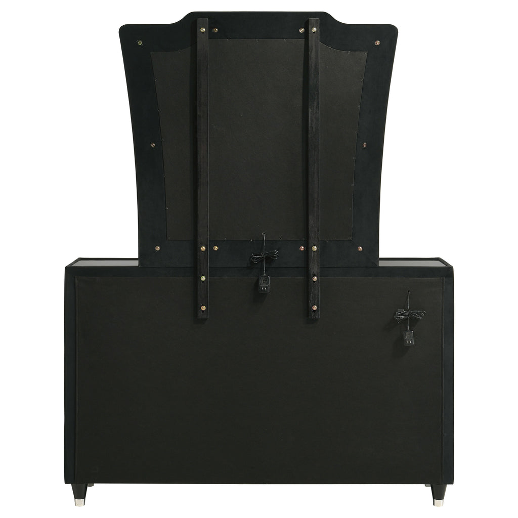 Lorient 8-drawer LED Dresser with Mirror Black