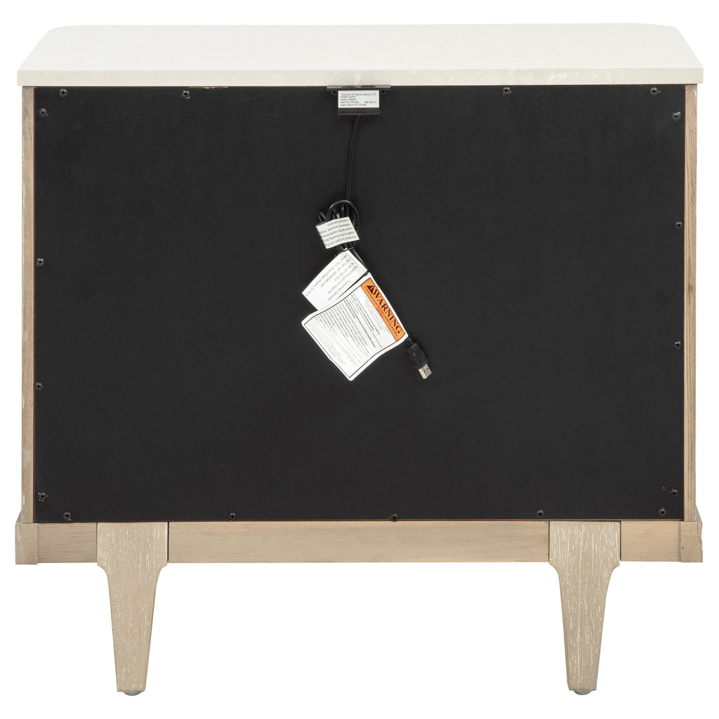 Lucaire 3-drawer Nightstand Bedside Table Sandstone