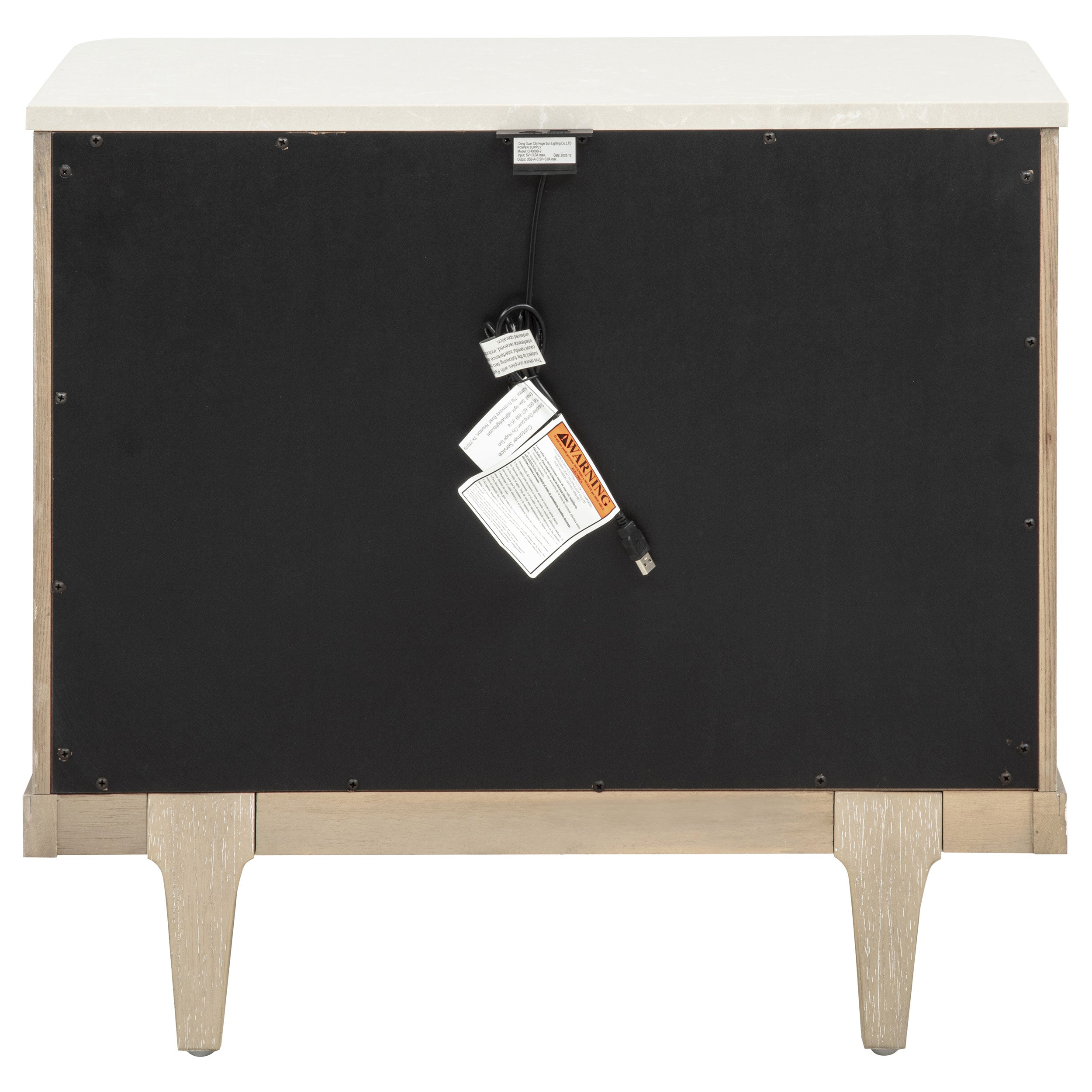 Lucaire 3-drawer Nightstand Bedside Table Sandstone