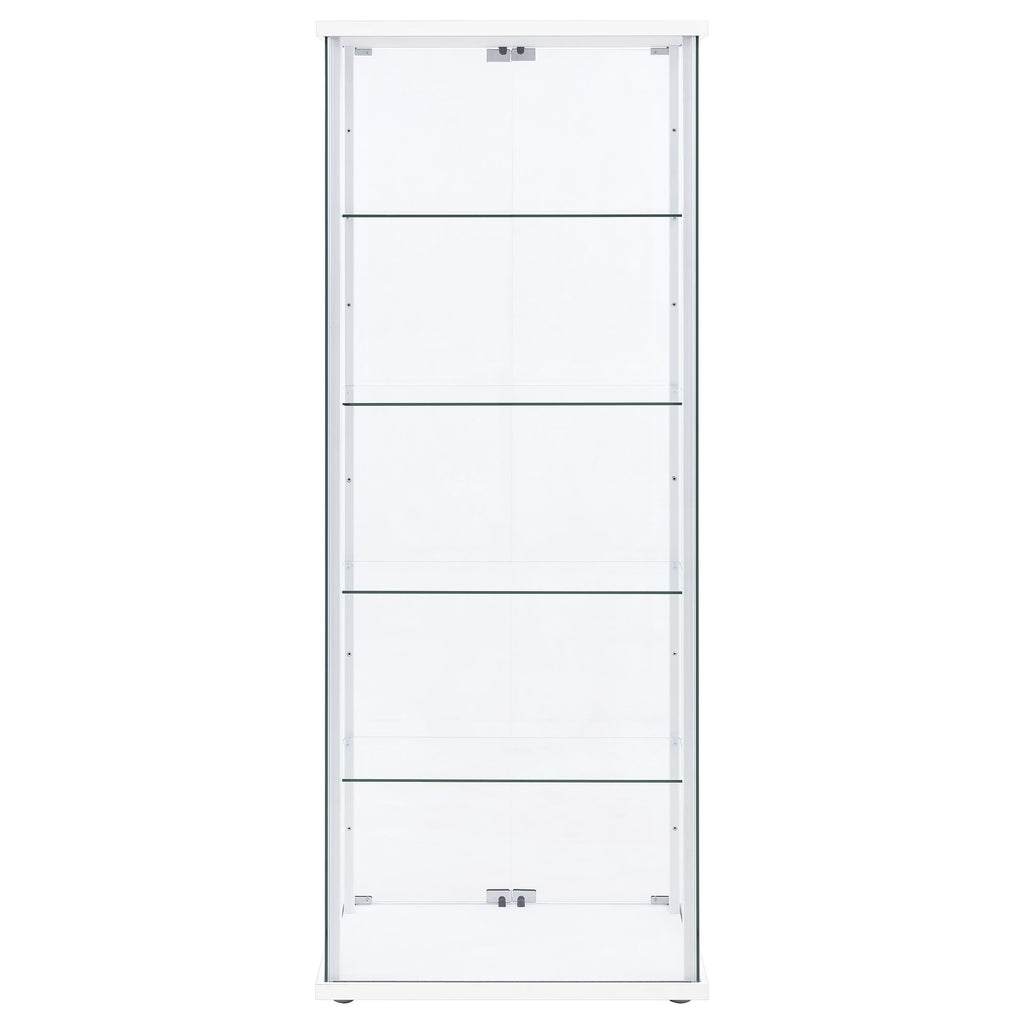 Delphinium 4-Shelf Clear Glass Curio Display Cabinet White