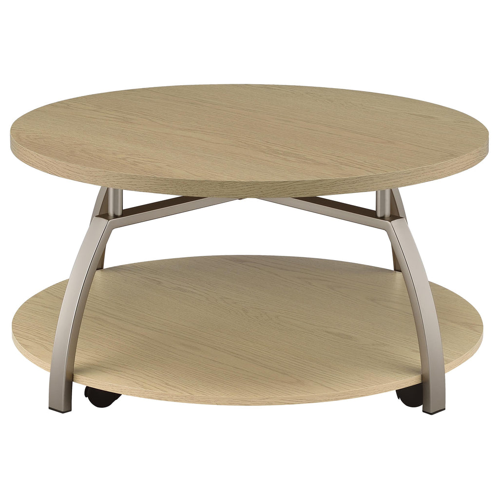 Dacre 3-piece Round Coffee and End Table Set Greige